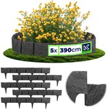 KADAX Obroba za trato Vrtna palisada Ograja za vožnjo Antracit 390 cm 5 kosov, (5000358176) Cene