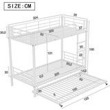 Möbrio Dvoposteljna postelja iz kovanega železa 90x200 cm - z otroško posteljico 90x190 cm - bela, (22060338) | Shoptok.si