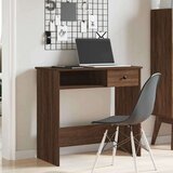 vidaXL Pisalna miza rjavi hrast 80x40x75 cm inženirski les | Shoptok.si