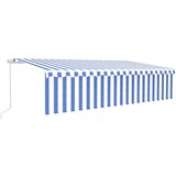  Tenda na ručno uvlačenje s roletom 6 x 3 m plavo-bijela | shoptok.hr