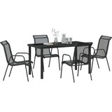  Vrtni set za objed 5 pcs Crna Čelik s prahom premazan | shoptok.hr
