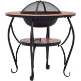  Ognjišče z mizico terakota mozaik 68 cm keramika | Shoptok.si