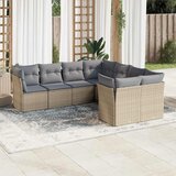 Maison Chic Seti vrtnega pohištva - Vrtna garnitura - Vrtni pohištvo set 8-delna z blazinami bež poli ratan, (21800172) | Shoptok.si