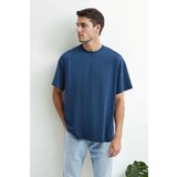 Dewberry 75226 Mens Oversized Fit Crew Neck T-Shirt-NAVY | Shoptok.si
