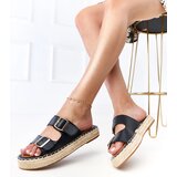  Black espadrille slides with buckles Kasina | shoptok.hr
