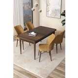 Hanah home arp - baroque, cappuccino baroquecappuccino dining table & chairs set (5 pieces) | ePonuda.com