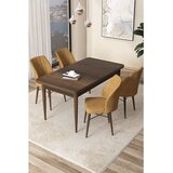 Hanah home Set Trpezarijski sto i 4 stolice Arp, oker-smeđa | Eponuda.ba