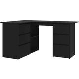  Kutni radni stol crni 145 x 100 x 76 cm od iverice | shoptok.hr