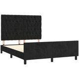  Posteljni okvir z vzglavjem črn 140x200 cm žamet, (20794735) | Shoptok.si