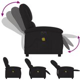  Električni masažni naslonjač od tkanine crni | shoptok.hr
