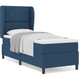 Box Spring Krevet s Madracem - Plava 80x200 cm Tkanina | shoptok.hr