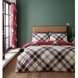 Catherine Lansfield Rdeča podaljšana posteljnina za zakonsko posteljo 230x220 cm Munro Stag Check – | Shoptok.si