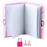  Plush Diary Notebook with Padlock and 2 Keys Heart Pink A6 80 Sheets | shoptok.hr