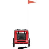 vidaXL Kolesarska prikolica za hišne ljubljenčke rdeča in siva | Shoptok.si