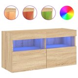 vidaXL Zidni TV ormarić s LED svjetlima boja hrasta 80x30x40 cm | shoptok.hr