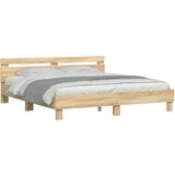  Okvir za krevet s uzglavljem boja hrasta 160x200 cm drveni | shoptok.hr