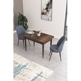 Hanah home trpezarijski set Nil, sto i 2 stolice, ploča u dekoru drveta Baroque, dimno siva tkanina Babyface | Eponuda.com
