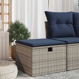 vidaXL Zunanja stolica s blazino Siva 55x55x37 cm Poli ratan | Shoptok.si