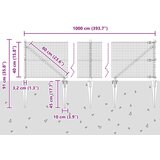  Zavarena žičana ograda s 7 šiljatih postova Siva 0.4x10 m Čelik | shoptok.hr