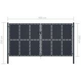 vidaXL Vrtna vrata čelična 400 x 200 cm antracit | shoptok.hr