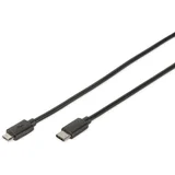 USB kabel USB 3.2 gen. 1 (USB 3.0) USB-C vtič, USB-mikro-B vtič 1.8 m črna okrogel, primeren za obojestranski priključek , dvojno oklopljen DB, (20416005)