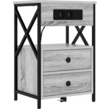 vidaXL Nočna omarica 2 pcs Siva sonoma 40 x 31 x 60 cm Konstruiran les | Shoptok.si