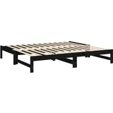  Dnevni ležaj na izvlačenje crni 2x(90x190) cm masivna borovina | shoptok.hr