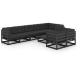 Maison Chic Seti vrtnega pohištva - Vrtna garnitura - Vrtni pohištvo set 9-delna z blazinami trdna borovina, (21797244) | Shoptok.si
