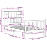 vidaXL Krevet s regalom za knjige bez madraca 100 x 200 cm od borovine | shoptok.hr