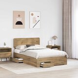 vidaXL Konstrukcija postelje Umetni hrast 120 x 190 cm Konstruiran les, (5000103102) | Shoptok.si