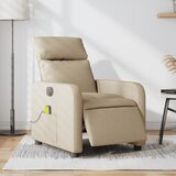 vidaXL Električni masažni naslonjač od tkanine krem | shoptok.hr