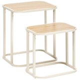 Five Set 2 Stočića Curvy drvo metal bež (193699) | ePonuda.com