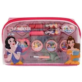 Lip Smacker Disney Princess Essential Makeup Bag Set glos za ustnice 2 x 2 ml + kremni glos za ustnice 2 x 0,8 g + osvetljevalna krema 3 x 1,6 g + prstan 2 kos + obesek + aplikator + kozmetična torbica
