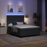  LED Box Spring Krevet Tamno siva i bijela 140 x 200 cm | shoptok.hr