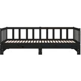 Dnevni ležaj na izvlačenje crni 2x(90x190) cm masivna borovina | shoptok.hr