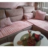  Set sedalnih prekrivača Stela (Dva dela) za ugaonu garnituru - Roze | ePonuda.com