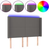 The Living Store led posteljno vzglavje sivo 147x16x118/128 cm umetno usnje - led vzglavje, (21418409) | Shoptok.si