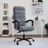 vidaXL Nagibni pisarniški stol temno siv žamet | Shoptok.si