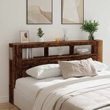  LED uzglavlje boja drva 200x18,5x103,5 cm konstruirano drvo | shoptok.hr