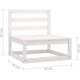  Sedežna garnitura 4-delna bela trdna borovina | Shoptok.si