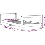  Otroški posteljni okvir 90x190 cm trdna borovina, (20787686) | Shoptok.si