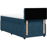Box spring krevet s madracem plavi 90x190 cm baršunasti | shoptok.hr