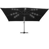 In Konzolni suncobran LED s aluminijskim stupom 400 x 300 cm crni Cijene