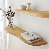 Kalune Design Police u setu 2 kom od punog hrasta u prirodnoj boji 100 cm Wavy – | shoptok.hr