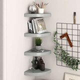  Plutajuće kutne police 4 kom sive 25 x 25 x 3 8 cm MDF | shoptok.hr