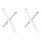 Furnova Noge kavne mize v obliki črke X 2 kosa Bela 70x(42-43) cm Jeklo, (21914860) Cene