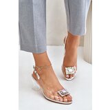 S. BARSKI Transparent sandals with a brooch on a heel D&A silver | Eponuda.ba