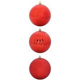  Set božićnih kuglica XXL 3 pcs Crvena Plastika | shoptok.hr