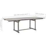  Vrtni blagovaonski stol (160 - 240)x100x75 cm od drva bagrema | shoptok.hr
