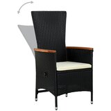  7-dijelni vrtni blagovaonski set s jastucima crni | shoptok.hr